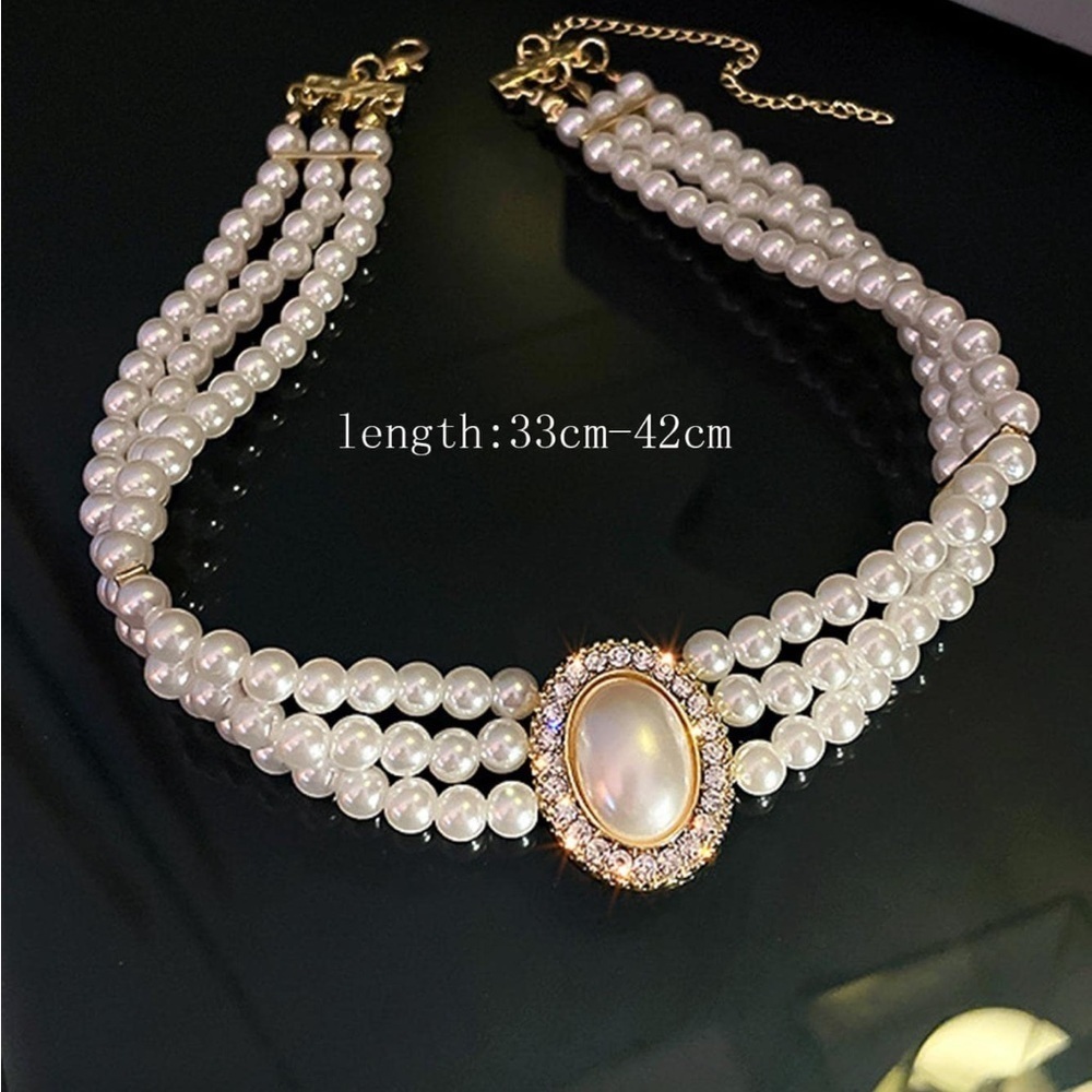 Victorian Pearl Choker Gold Cameo Clasp - Picture 3 of 7